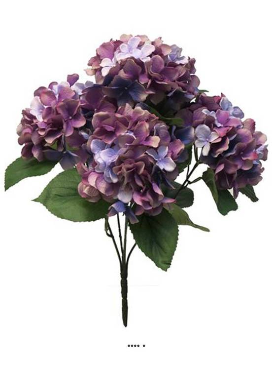Bouquet d’Hortensia artificiel en branche, H45 cm, Mauve violet - BEST - couleur: Mauve violet - Image 2