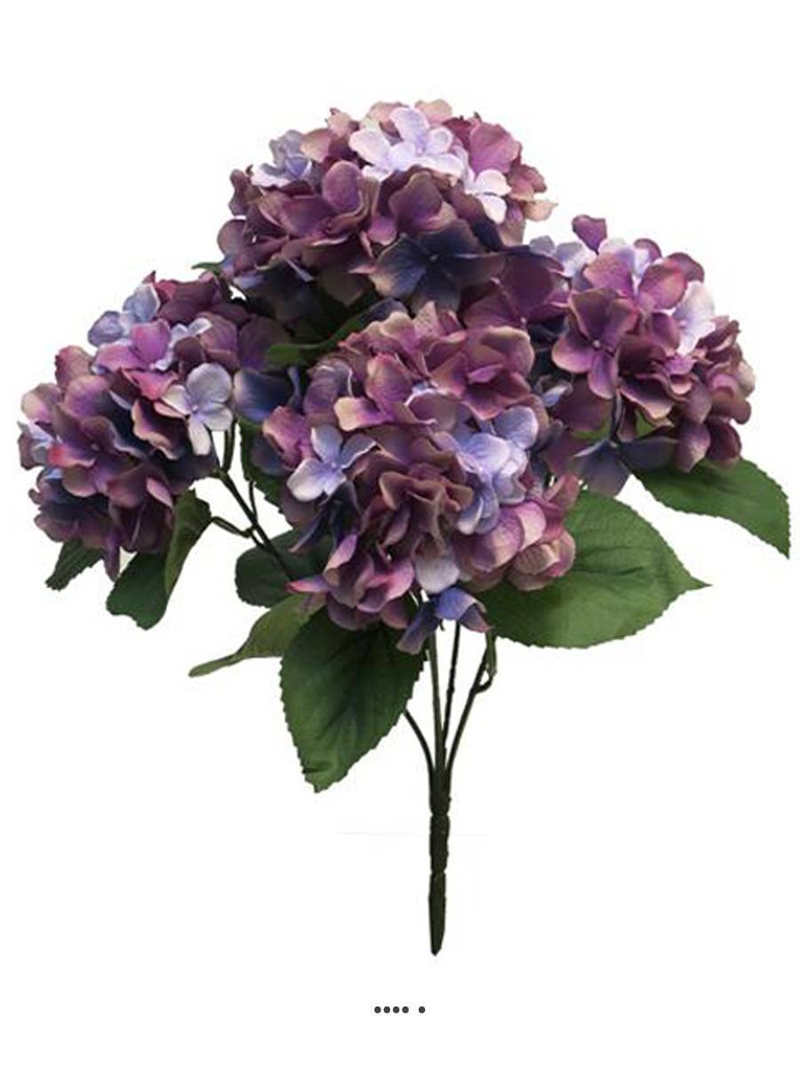 Bouquet d&rsquo;Hortensia artificiel en branche, H45 cm, Mauve violet - BEST - couleur: Mauve violet - Image 3