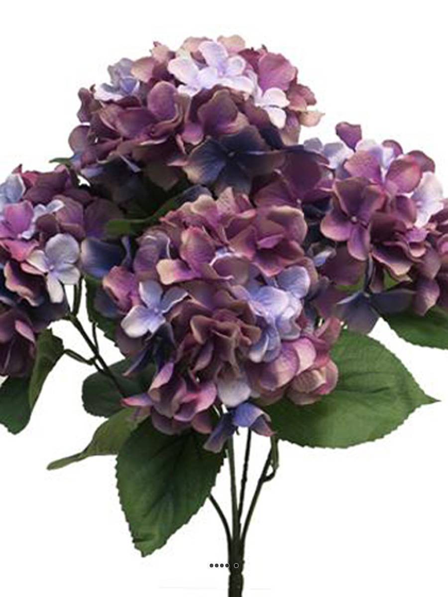 Bouquet d&rsquo;Hortensia artificiel en branche, H45 cm, Mauve violet - BEST - couleur: Mauve violet - Image 4