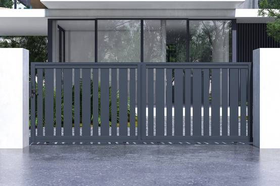Portail coulissant 4 m VEYMONT H.140 cm aluminium gris - Image 1