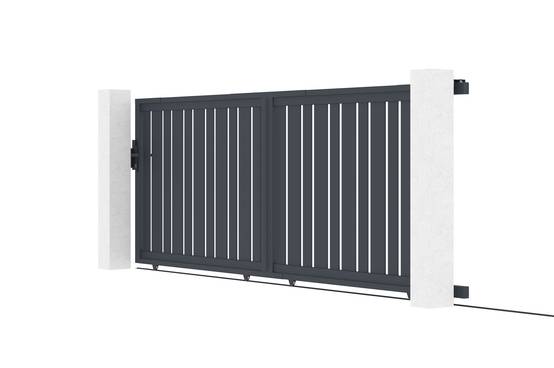Portail coulissant 4 m VEYMONT H.140 cm aluminium gris - Image 4