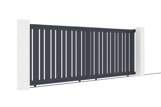 Portail coulissant 4 m VEYMONT H.140 cm aluminium gris - Image 3