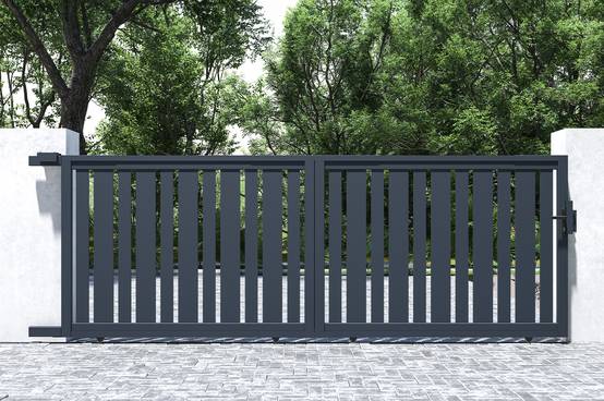 Portail coulissant 4 m VEYMONT H.140 cm aluminium gris - Image 6