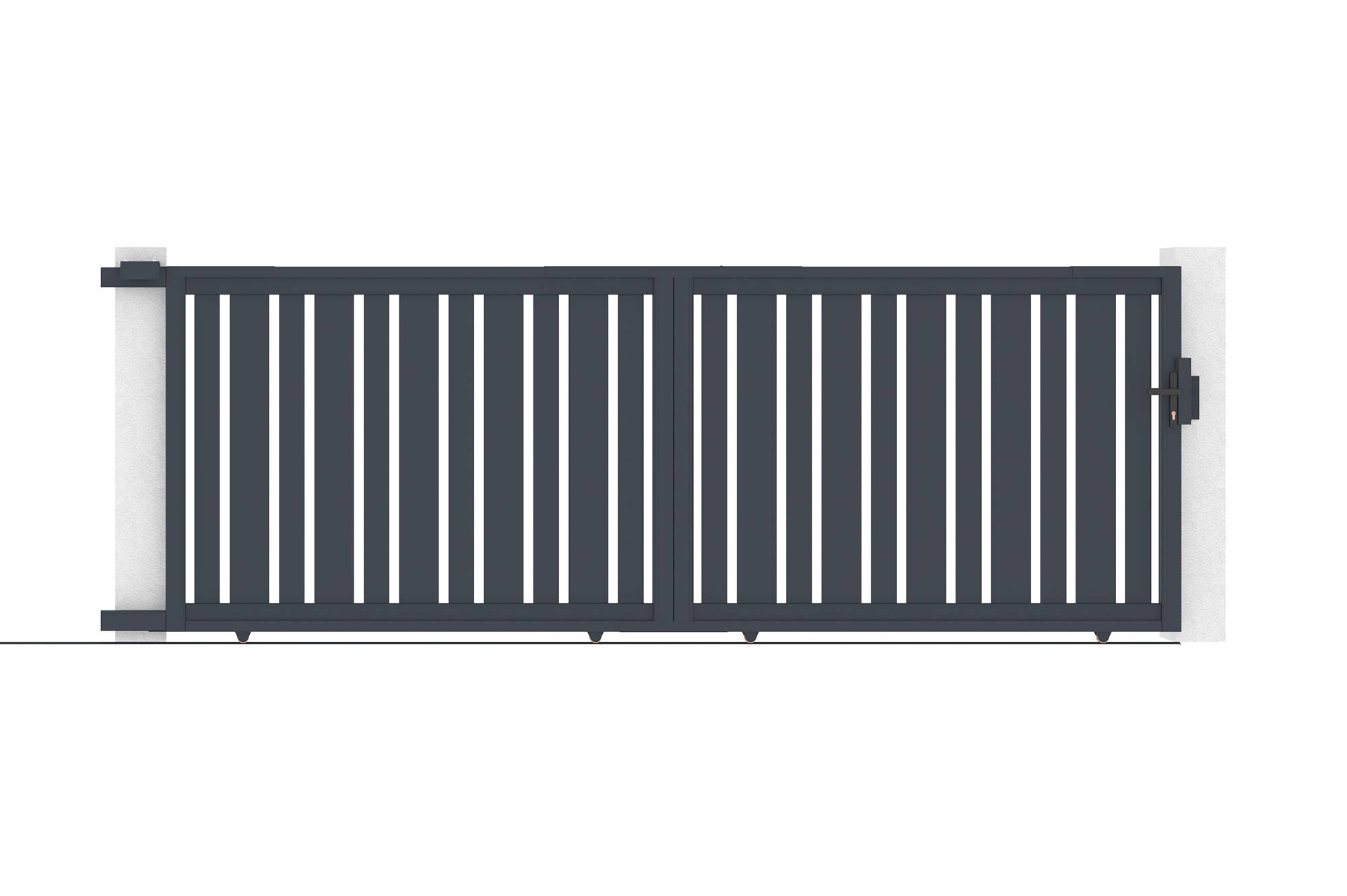 Portail coulissant 4 m VEYMONT H.140 cm aluminium gris - Image 7