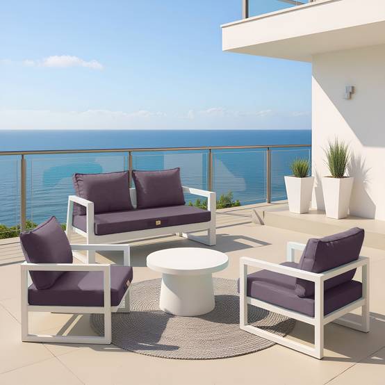 Coussins pour salon de jardin déhoussable 50x60cm Gris carbone - Déco arts - Image 4