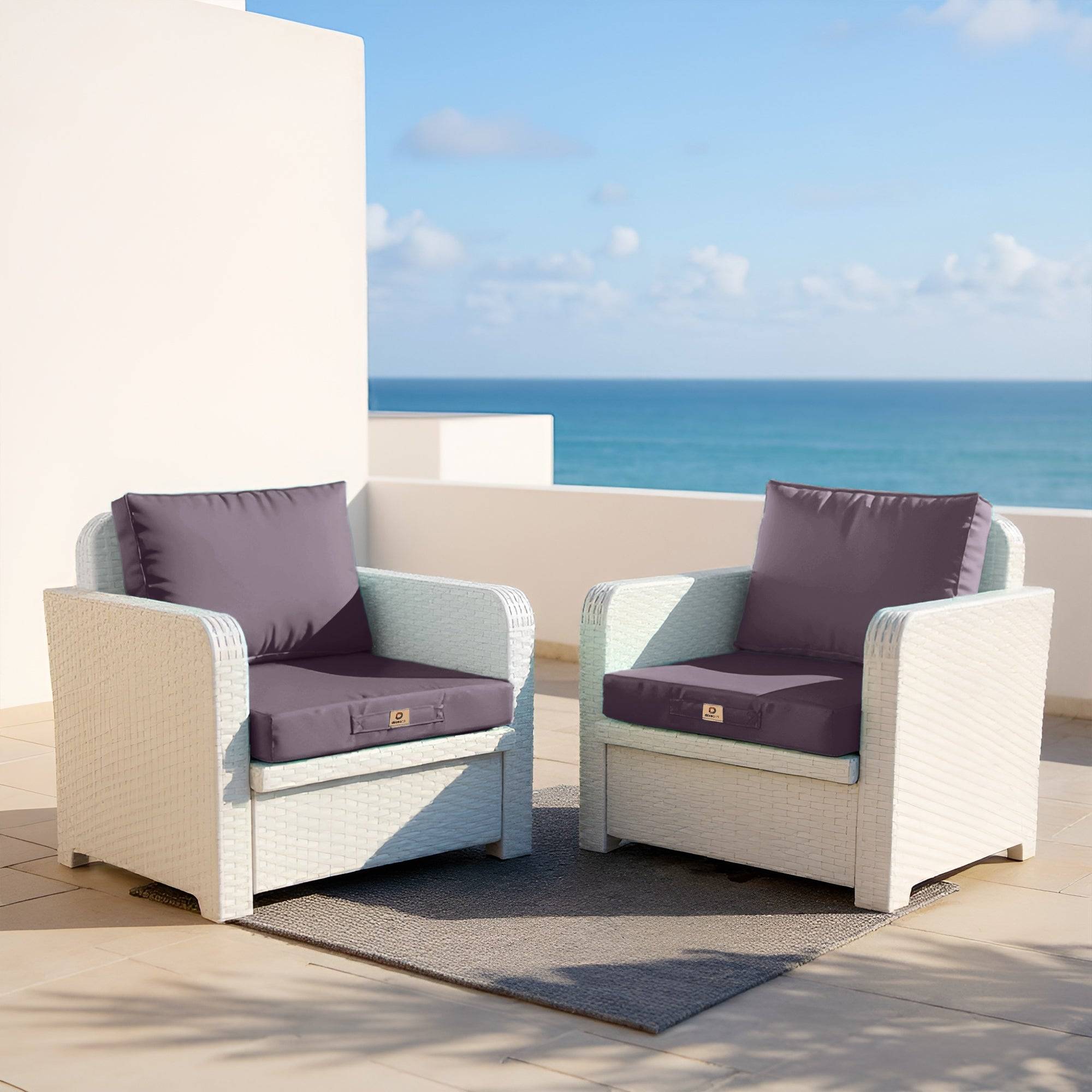 Coussins pour salon de jardin déhoussable 50x60cm Gris carbone - Déco arts - Image 2