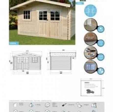 Abri de jardin SALZBURG en bois 9,94 m², Toiture Shingle vert, Plancher Oui - Imagen 5