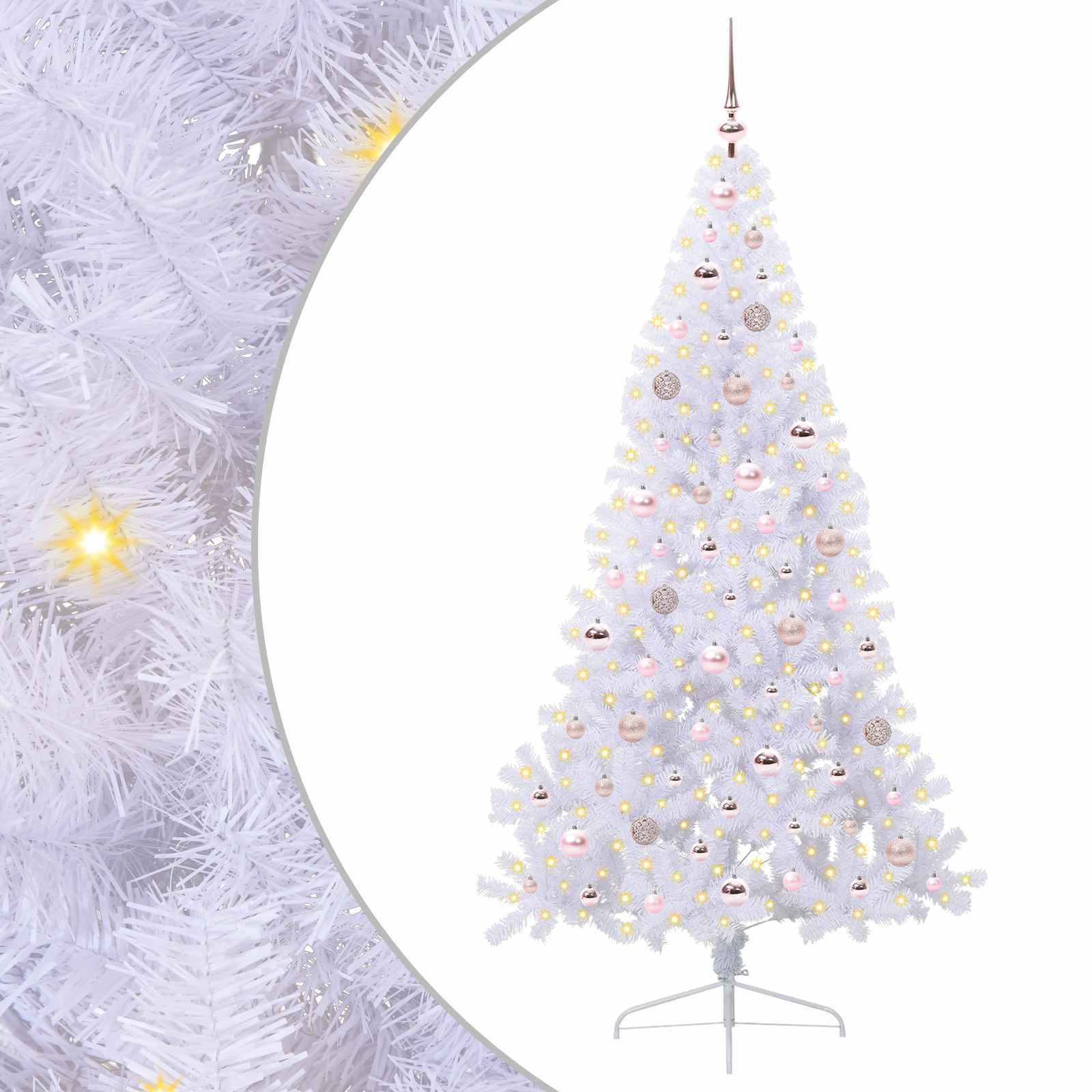 Vidaxl - Sapin de Noël artificiel avec 300 LED Blanc 180 cm PVC et Acier vidaXL 3426814 - Image 2