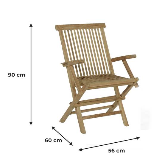 Teck'Attitude - Fauteuils de jardin pliants en teck massif Java (lot de 2) - TECK'Attitude - Imagen 8