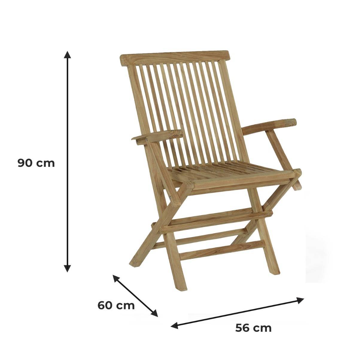 Teck'Attitude - Fauteuils de jardin pliants en teck massif Java (lot de 2) - TECK'Attitude - Imagen 8