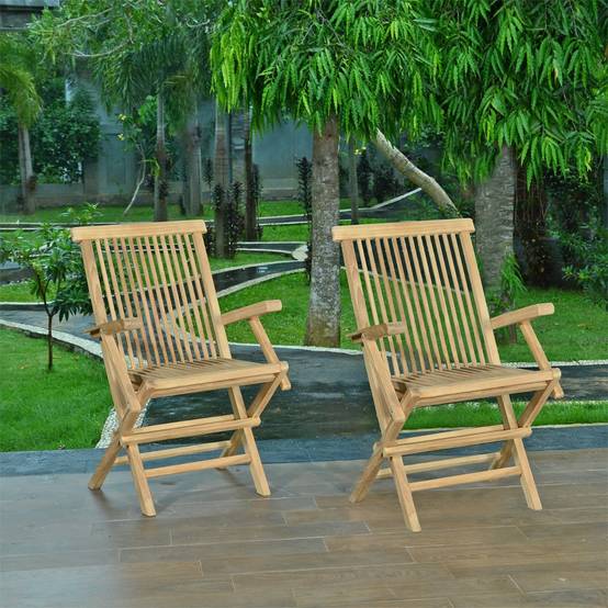 Teck'Attitude - Fauteuils de jardin pliants en teck massif Java (lot de 2) - TECK'Attitude - Imagen 2