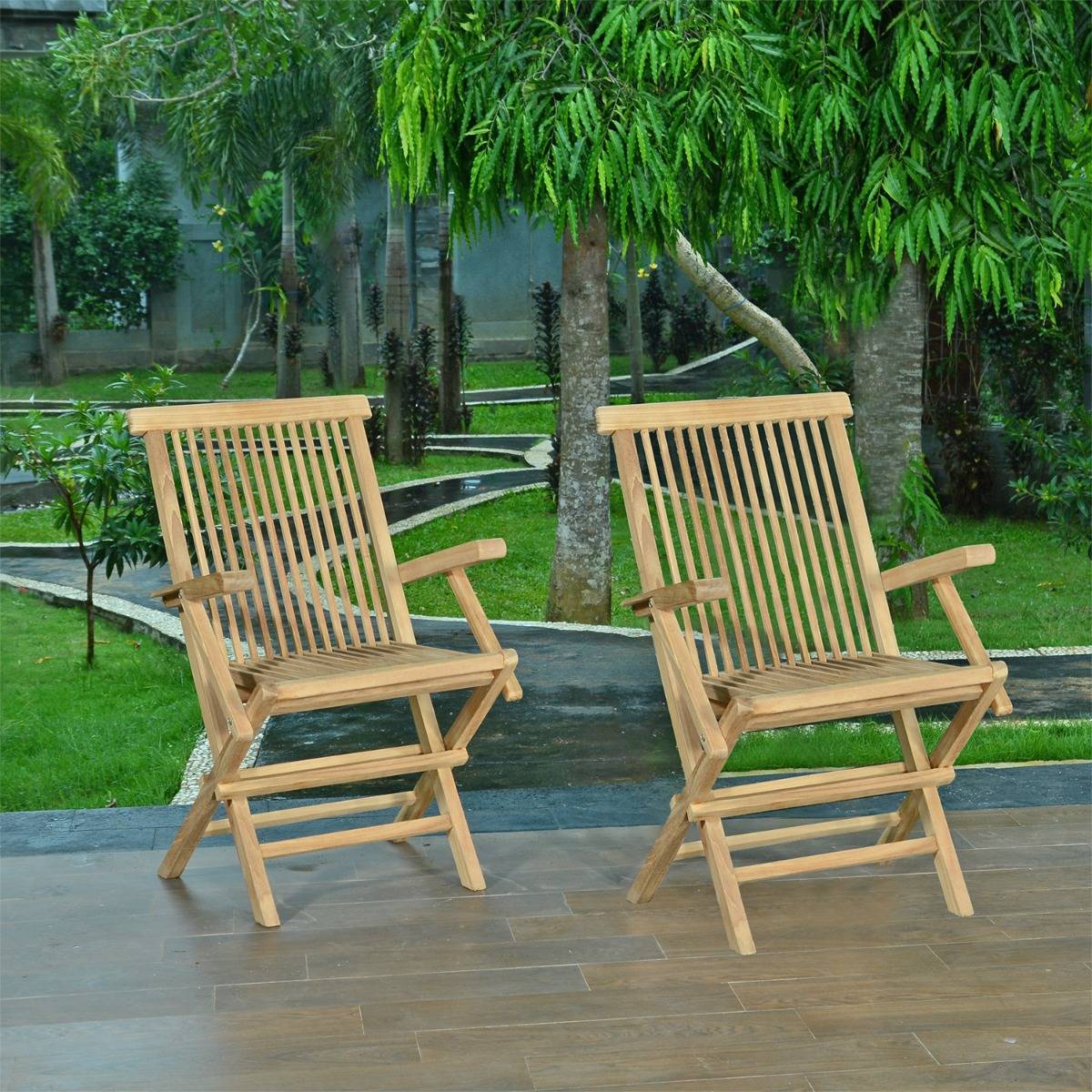 Teck'Attitude - Fauteuils de jardin pliants en teck massif Java (lot de 2) - TECK'Attitude - Imagen 2