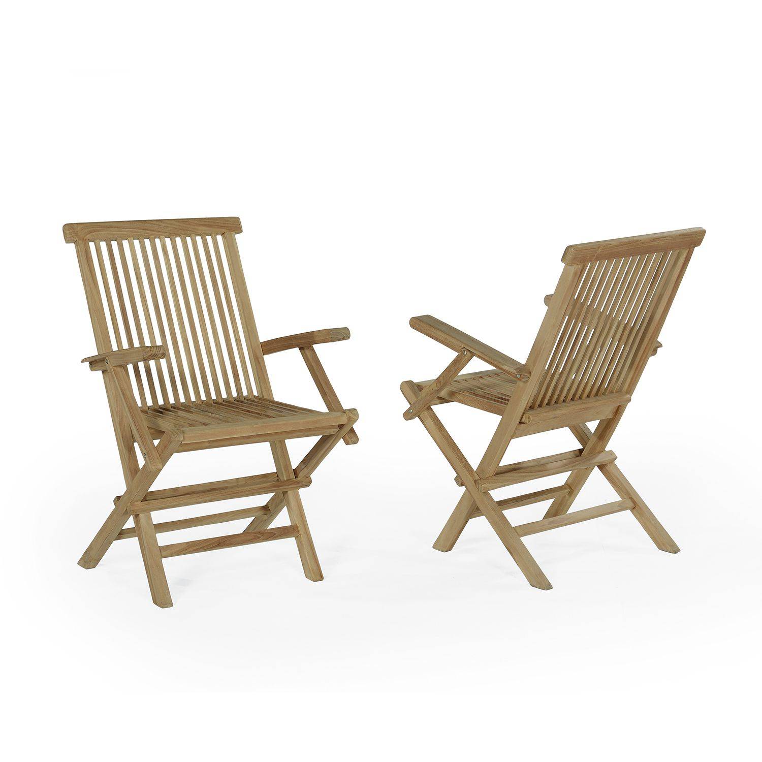 Teck'Attitude - Fauteuils de jardin pliants en teck massif Java (lot de 2) - TECK'Attitude - Imagen 1