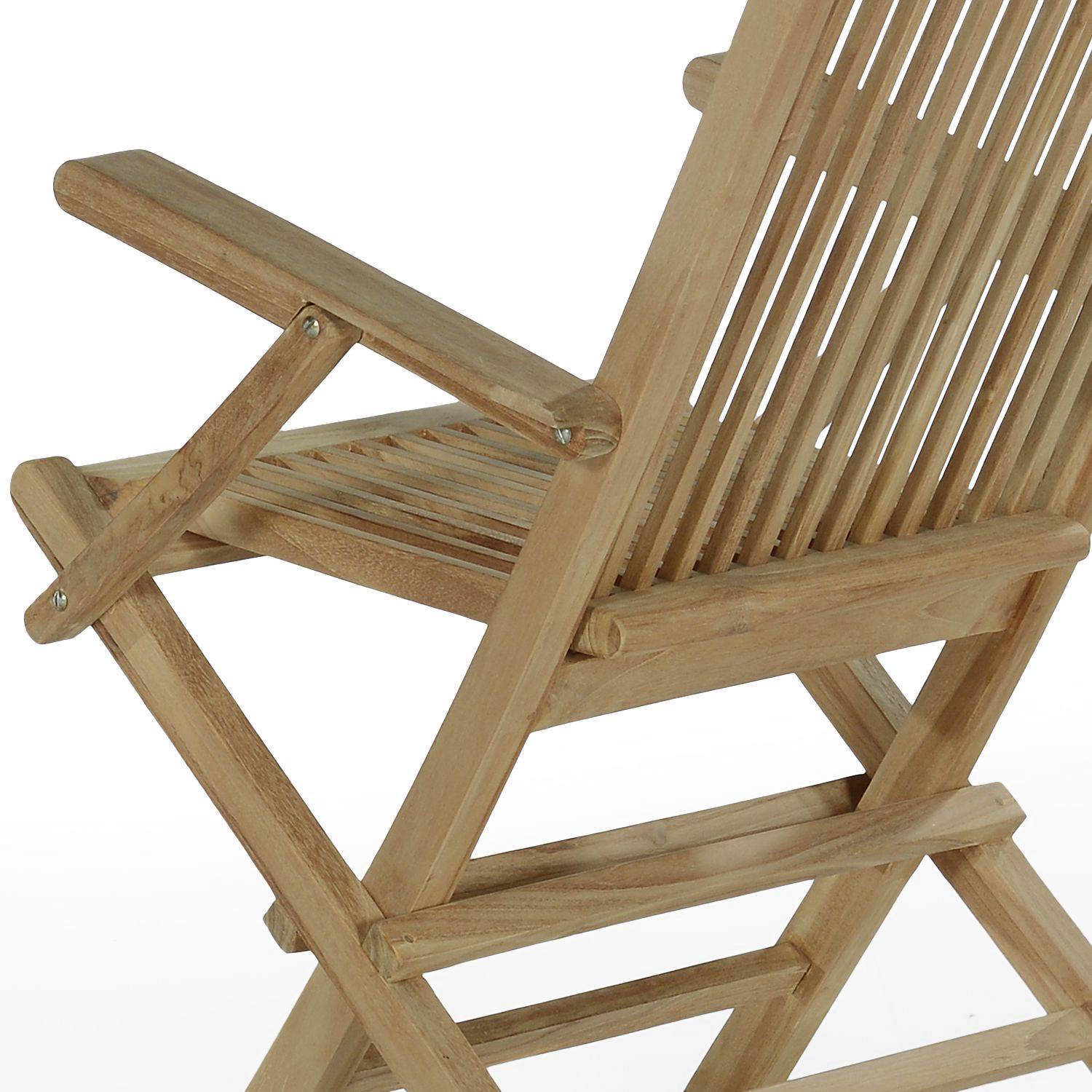 Teck'Attitude - Fauteuils de jardin pliants en teck massif Java (lot de 2) - TECK'Attitude - Imagen 6