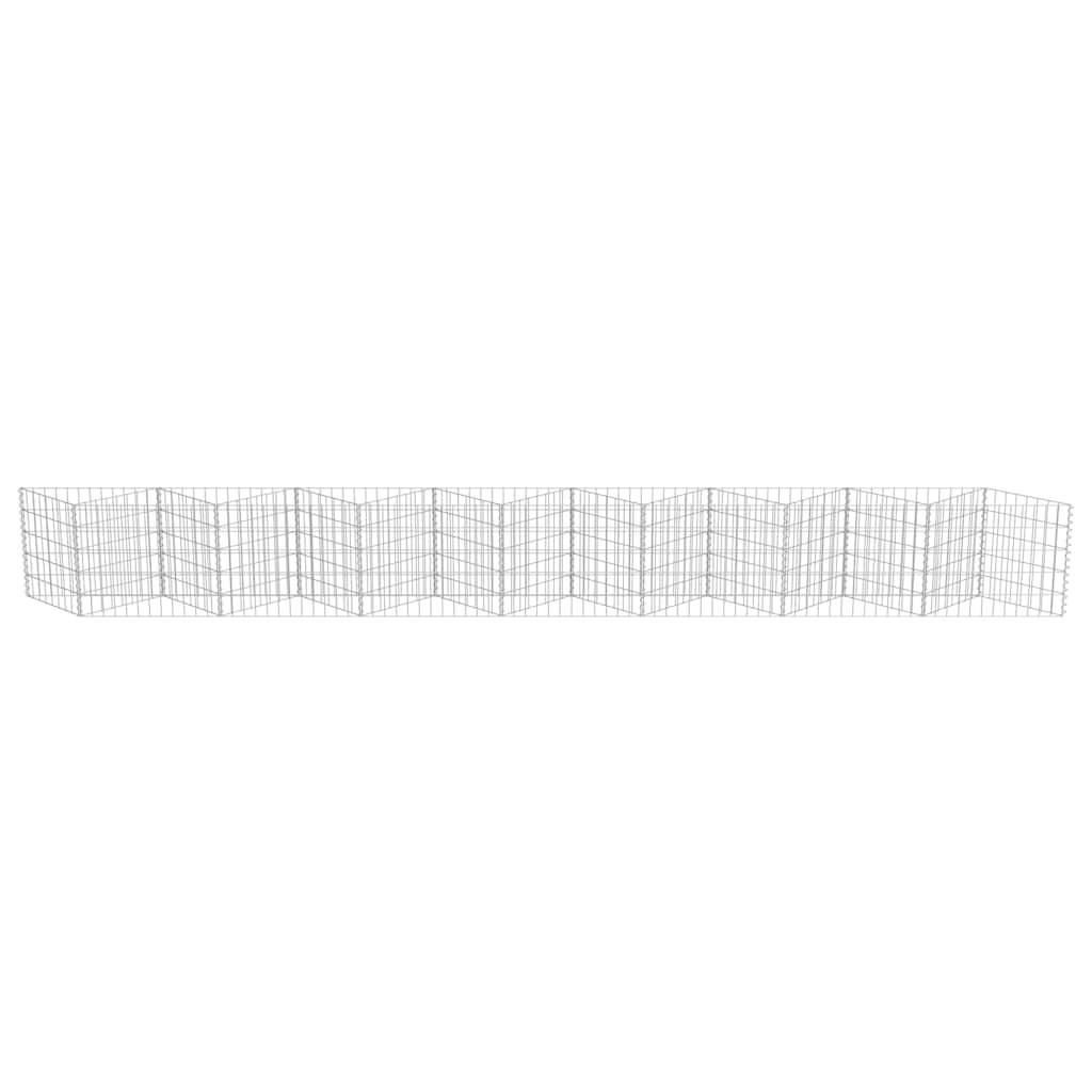 Mur de gabion Acier galvanisé Argenté 450 x 30 x 50 cm - PANGIVO - Image 6