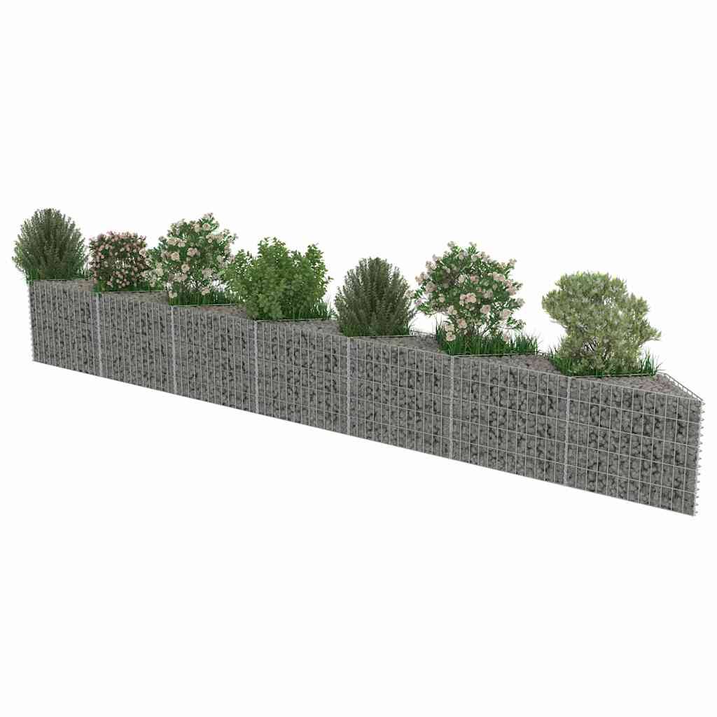 Mur de gabion Acier galvanisé Argenté 450 x 30 x 50 cm - PANGIVO - Image 5