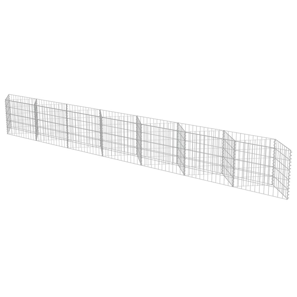 Mur de gabion Acier galvanisé Argenté 450 x 30 x 50 cm - PANGIVO - Image 3