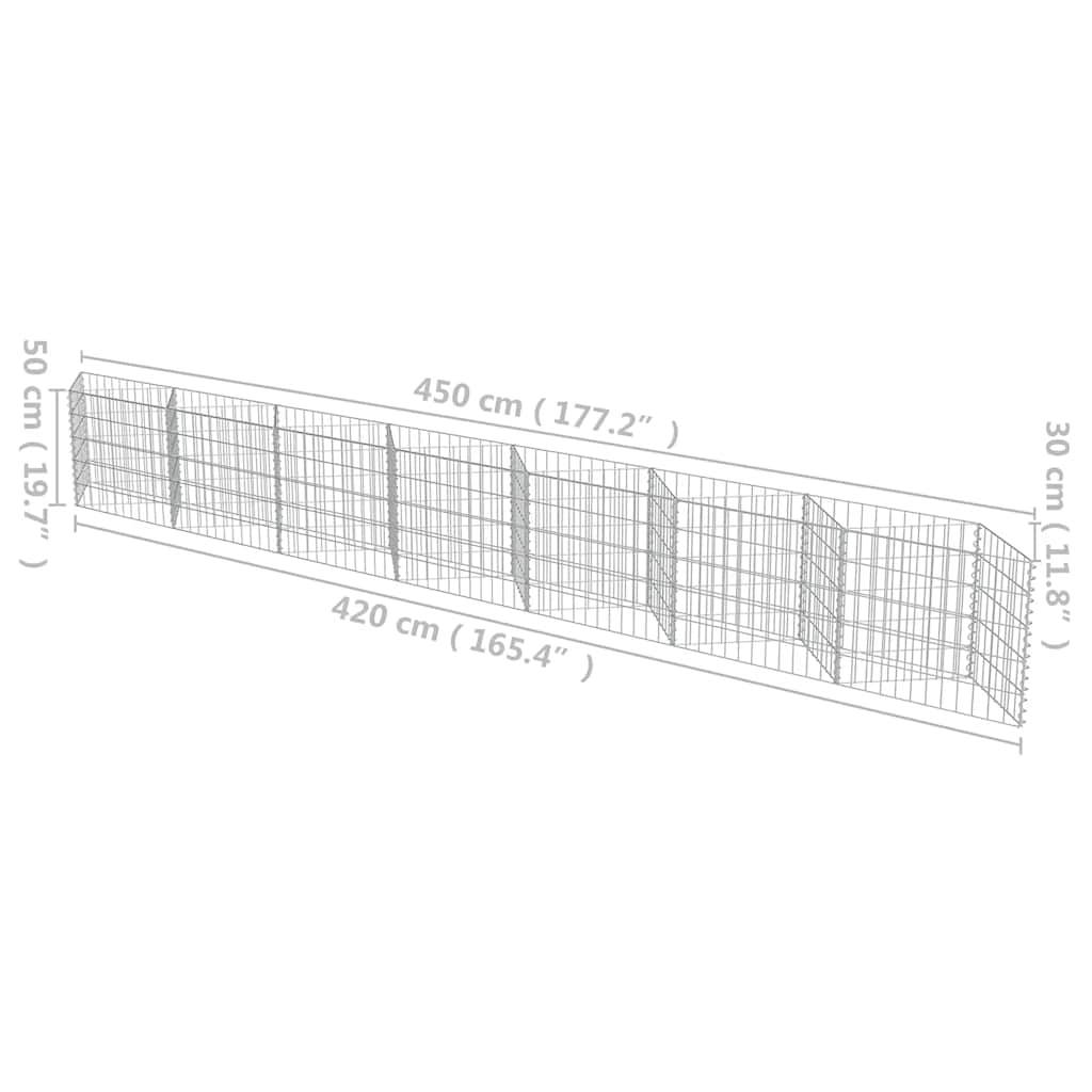 Mur de gabion Acier galvanisé Argenté 450 x 30 x 50 cm - PANGIVO - Image 8