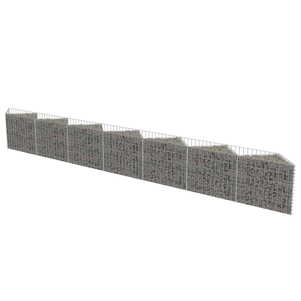 Mur de gabion Acier galvanisé Argenté 450 x 30 x 50 cm - PANGIVO - Image 2