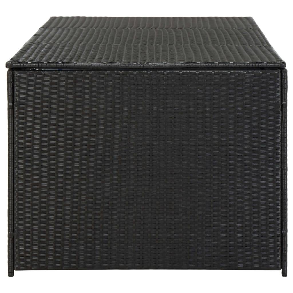 Helloshop26 - Coffre boîte meuble de jardin rangement résine tressée 180 x 90 x 75 cm noir - Imagen 4
