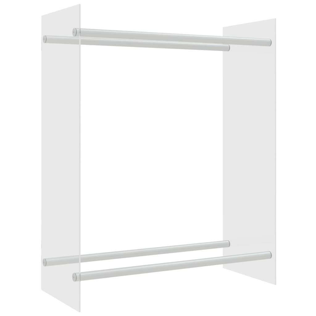 Range-bûches moderne Verre Trempé et Acier pour Salon Stockage bûches 80x35x100 cm Transparent - ComfortXL Outdoor Living - Image 2