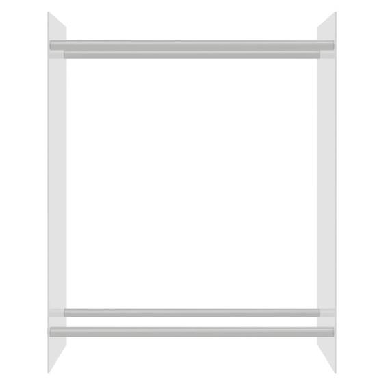 Range-bûches moderne Verre Trempé et Acier pour Salon Stockage bûches 80x35x100 cm Transparent - ComfortXL Outdoor Living - Image 3
