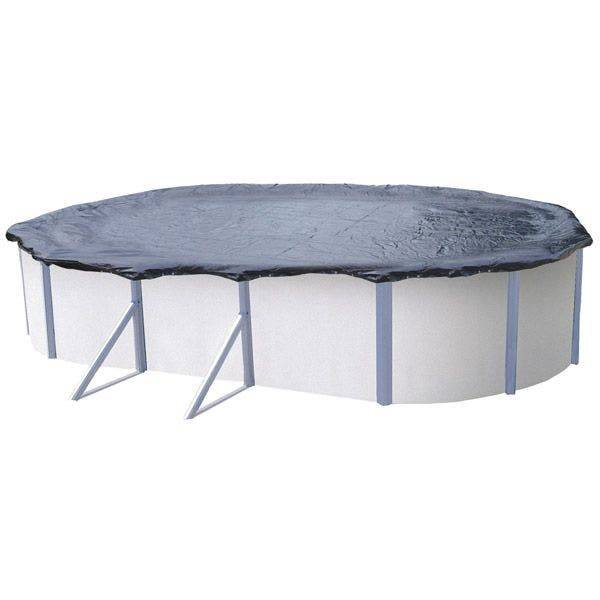 Bâche d'hiver pour piscine métal ou résine ovale 5 m x 3,9 m - Image 1