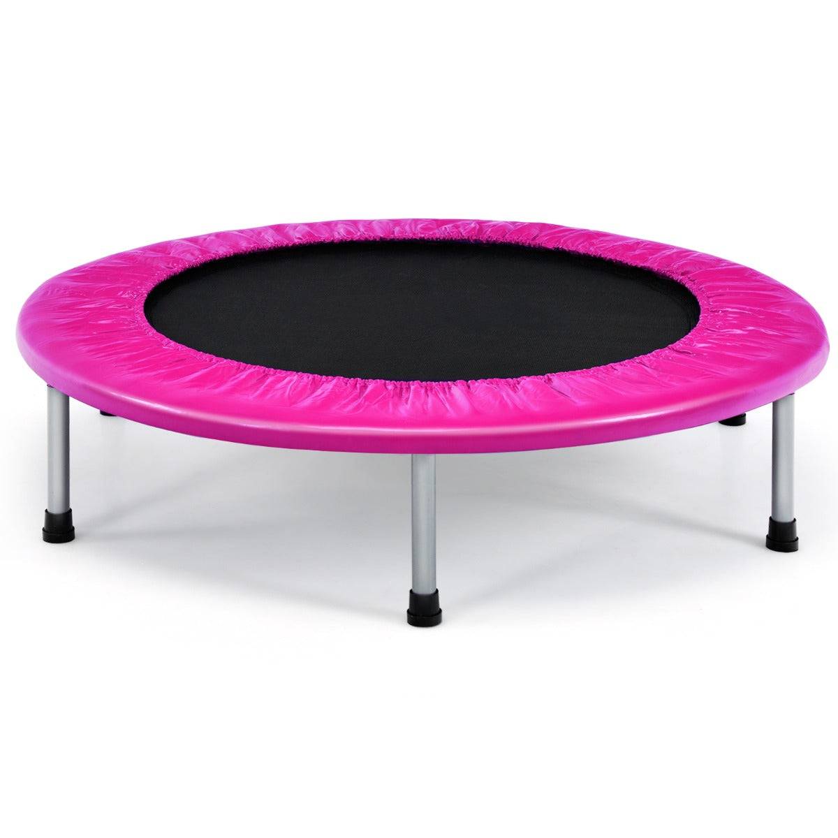 Helloshop26 - Trampoline de fitness pliable diamètre 95,5 cm pour intérieur et extérieur pour adultes et enfants charge max 150 kg rose - Imagen 1
