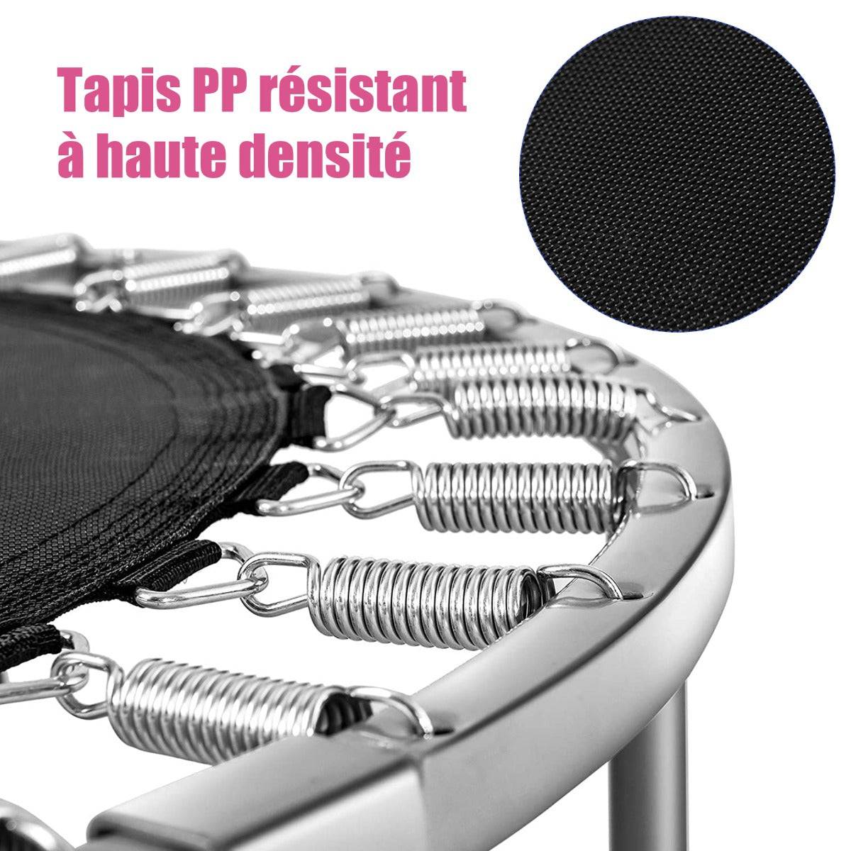 Helloshop26 - Trampoline de fitness pliable diamètre 95,5 cm pour intérieur et extérieur pour adultes et enfants charge max 150 kg rose - Imagen 2