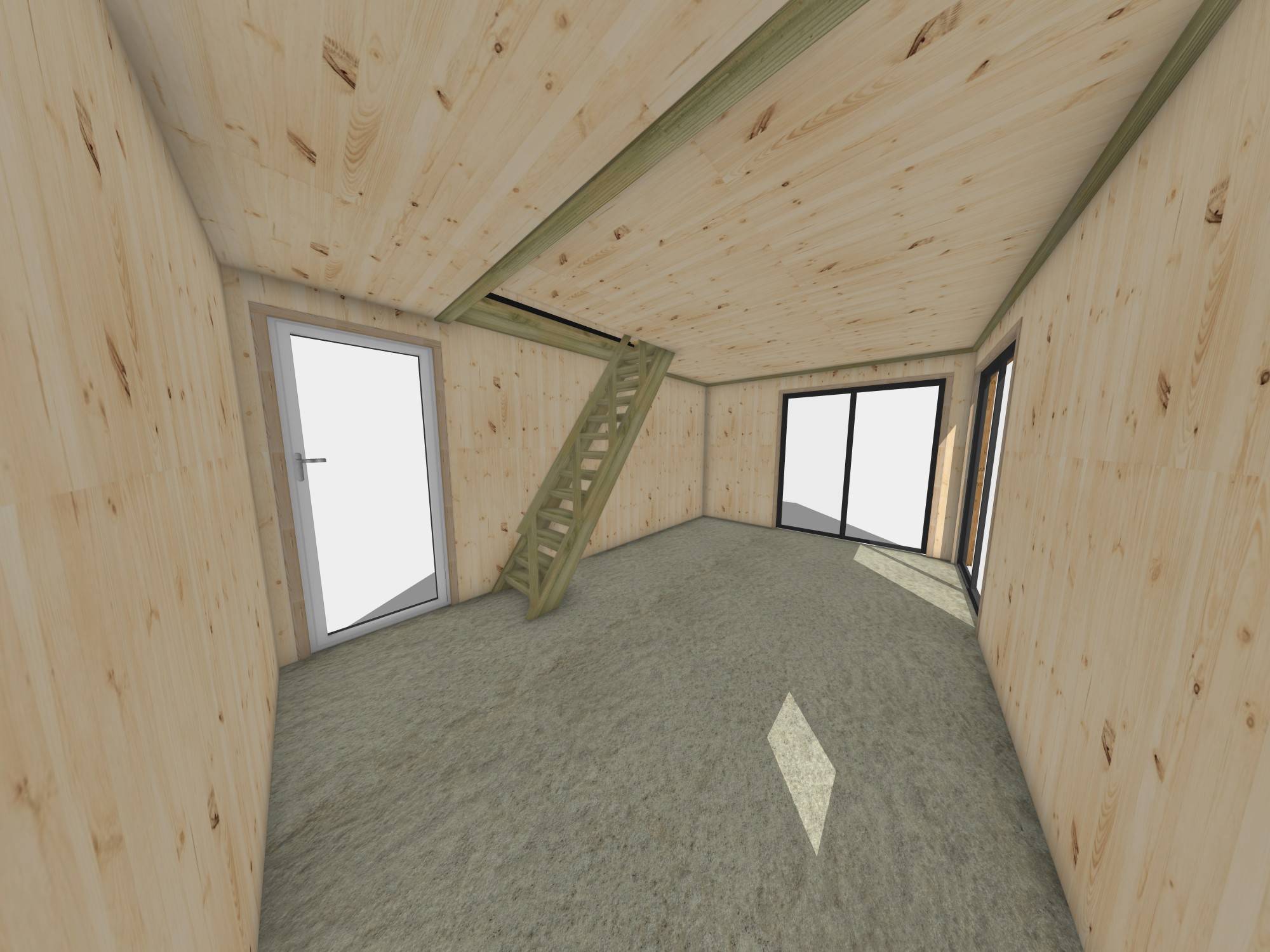 Studio de jardin bien isolé en bois 5,5 x 3,5 x 2,7 m / isolation RE2020 avec mezzanine et terrasse - Image 5