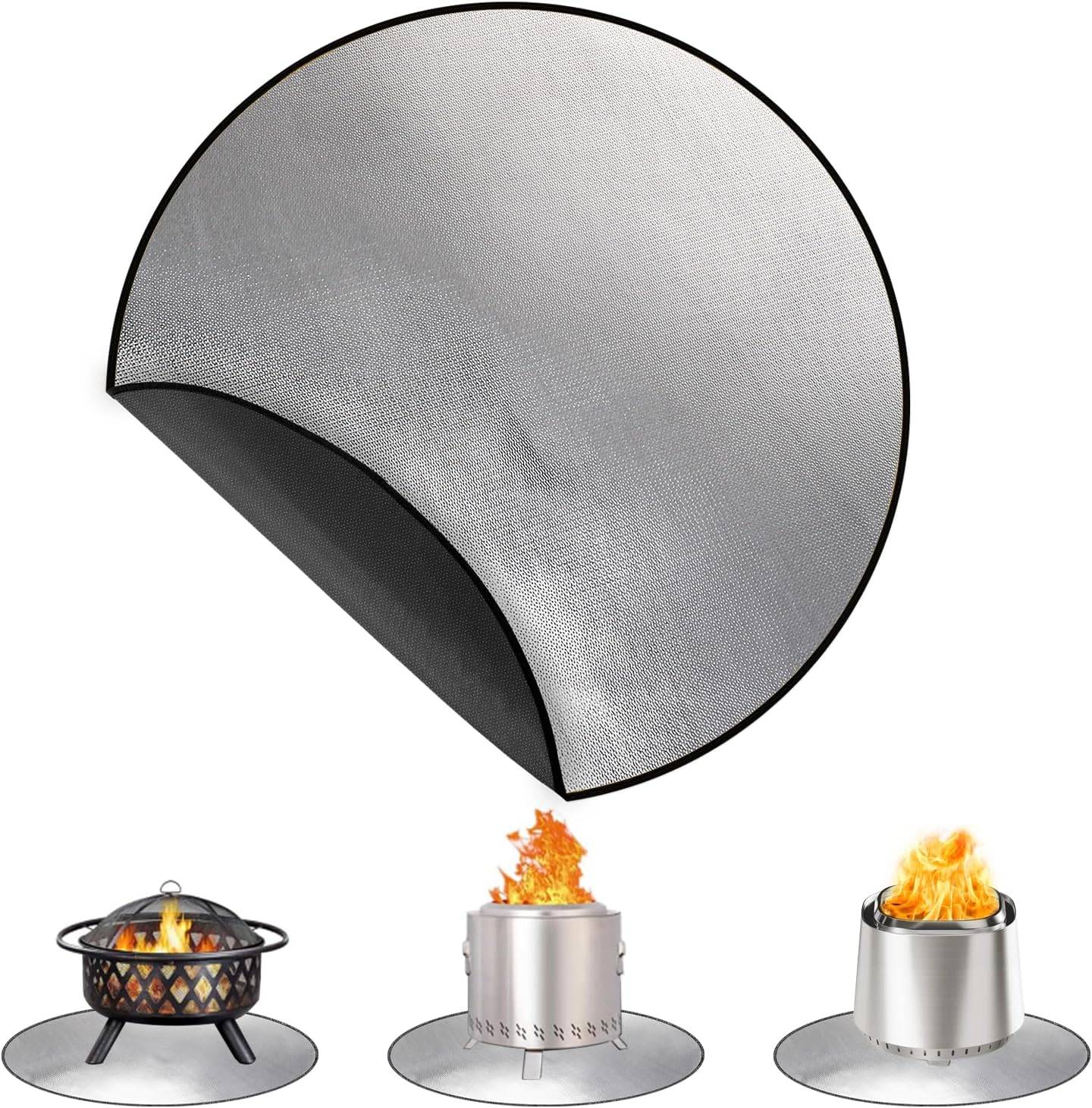 Accessoires de barbecue,Tapis de barbecue ignifuge et ignifuge pour barbecue en extérieur, camping, rond, 61 cm-Lytech - Image 8