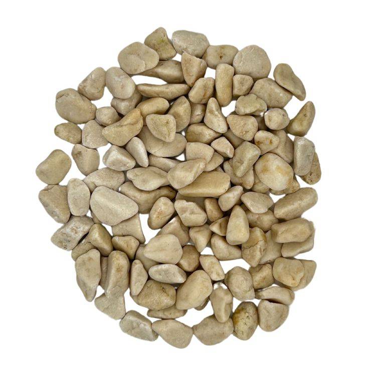 PACK +/- 1T (2 X 500Kg) Galet de Marbre Ivoire Crème Ø 8/12 mm - Livraison STANDARD - Image 1