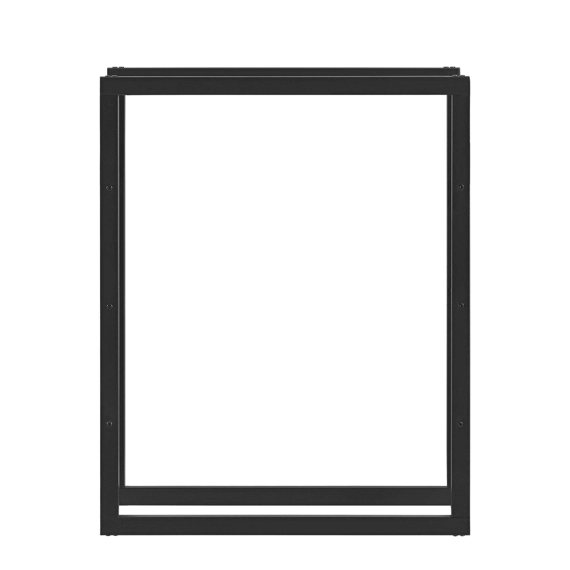 Helloshop26 - Porte-bûches robuste range-bûches solide support pour bois de chauffage rangement efficace pour intérieur extérieur acier laqué 80 x 100 x 25 cm noir - Imagen 2