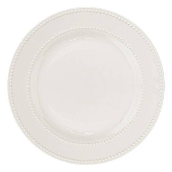 Lot de 6 Assiettes Plates "Perle" 27cm Blanc - Image 1