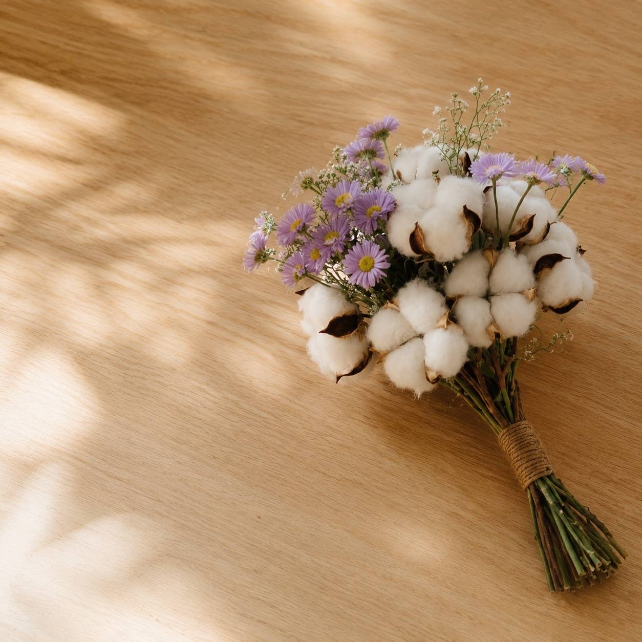 10 Tiges De Fleurs De Coton Séchées + 5 Têtes Interchangeables Décoration Naturelle Maison Mariage - Image 2
