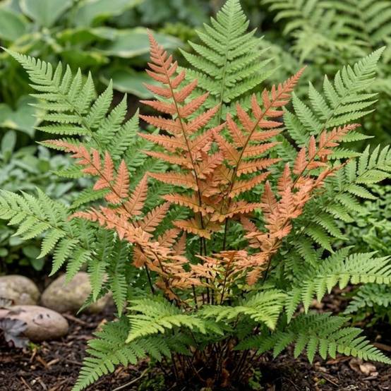 Fougère à sores rouges, Dryopteris - Lot de 9 godets