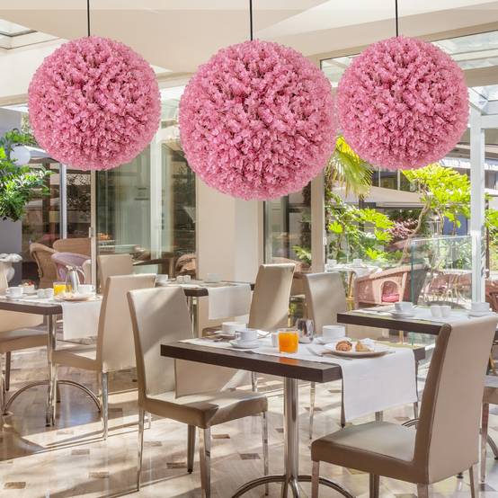 2 Boules Topiaires Artificielles 44 cm Résistantes aux UV Plantes de Faux en Boules 7 Couches de Feuilles Sphère de Jardin - Image 3