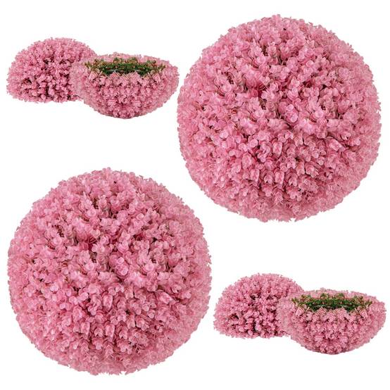 2 Boules Topiaires Artificielles 44 cm Résistantes aux UV Plantes de Faux en Boules 7 Couches de Feuilles Sphère de Jardin - Image 1