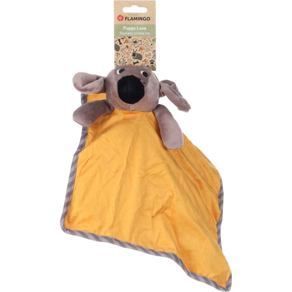 Jouet Couverture câlin Livo craquante jaune pour Chiot - Image 3