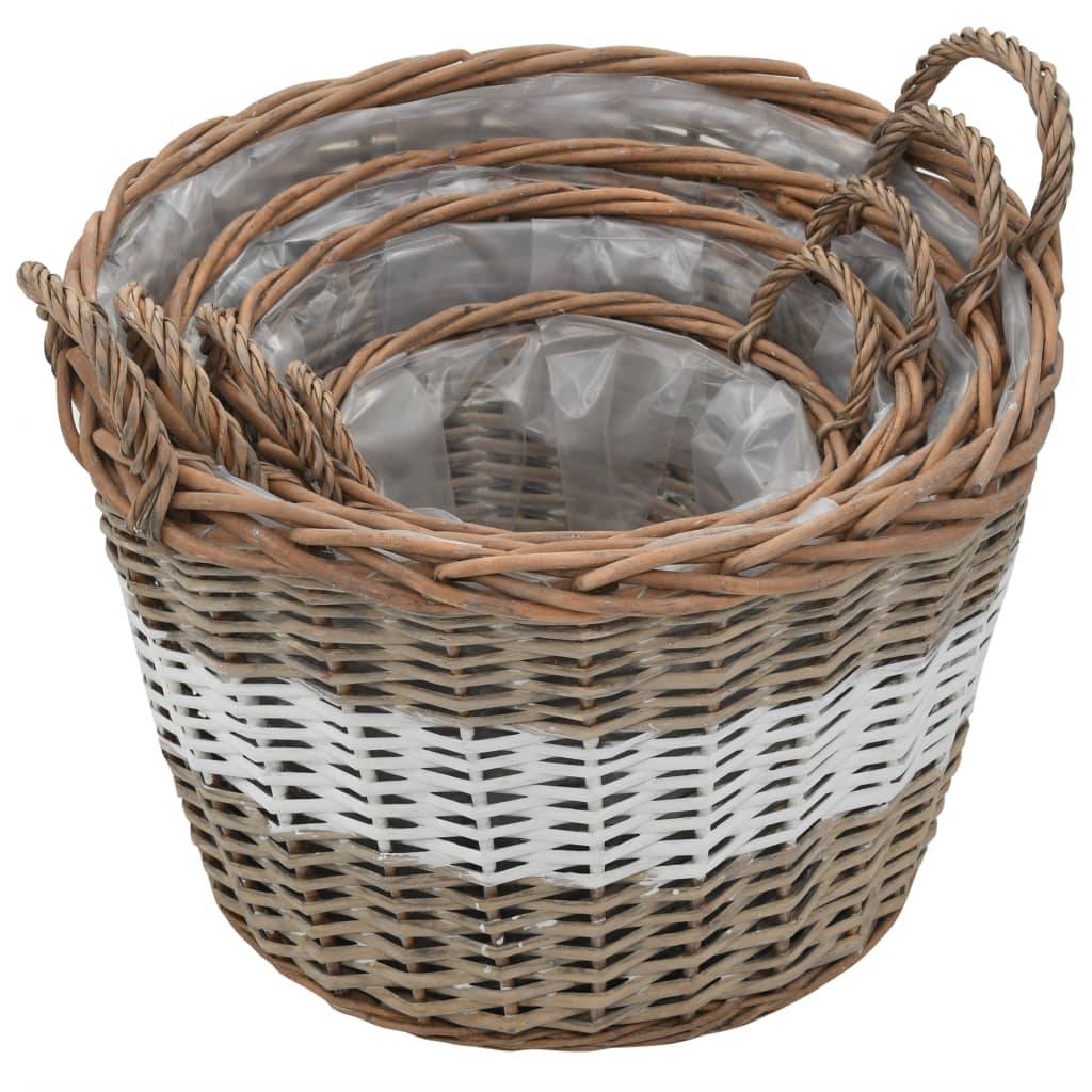 Helloshop26 - Jardinière lit surélevé plantes fleurs jardin 4 pièces osier avec doublure en PE - Imagen 3