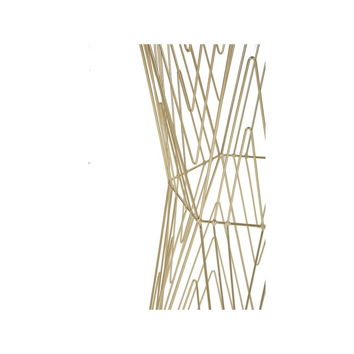 Table d'Appoint Hexagonale Design "Lines" 80cm Or - Image 4