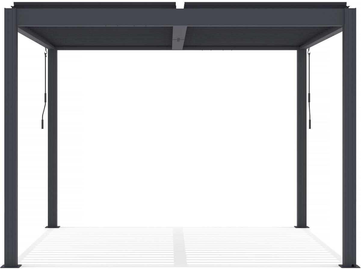 Pergola Bioclimatique Avec Led En Aluminium "windsor Premium" 3 X 3 - Gris -habitat Et Jardin - Imagen 1