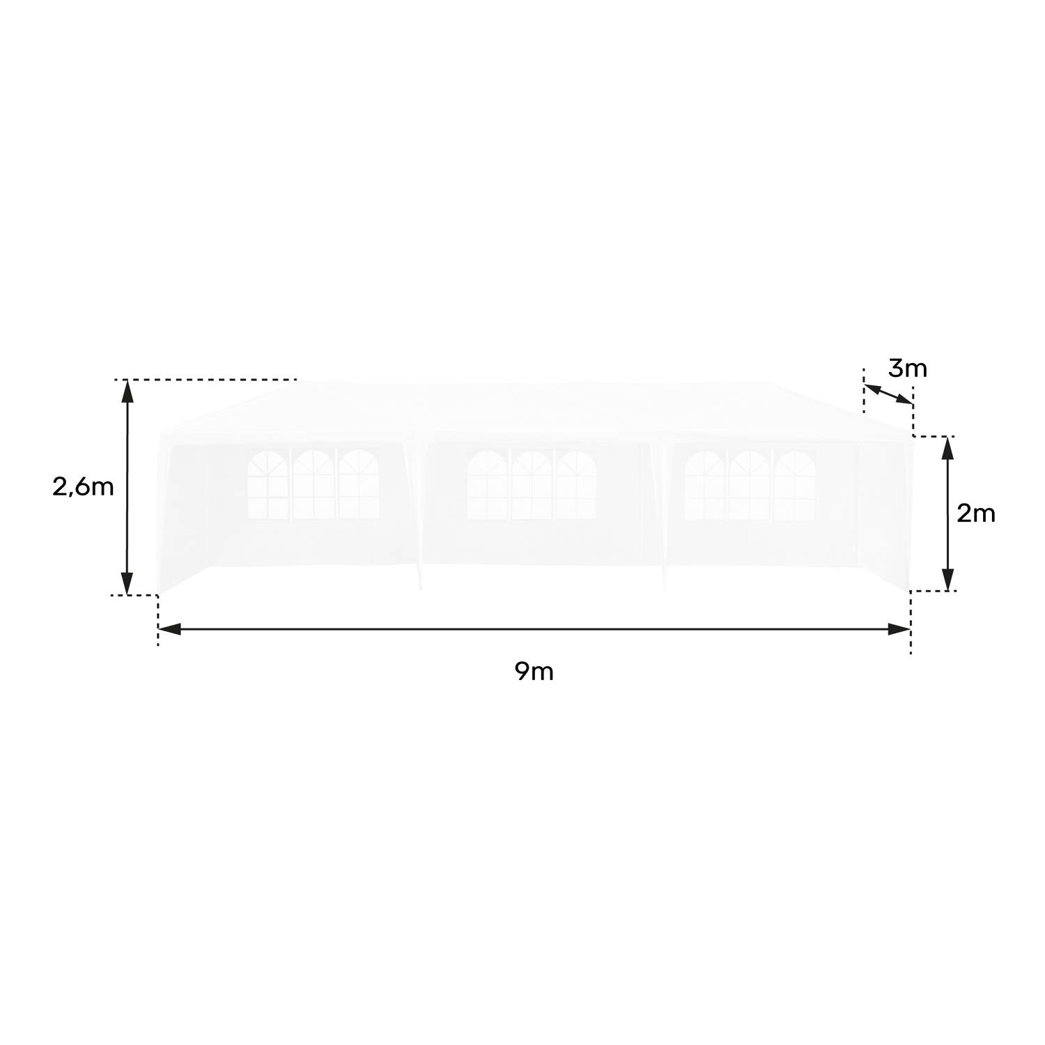 Happy Garden - Tente de réception 3 × 9m ALIZÉ - HAPPY GARDEN - Imagen 5