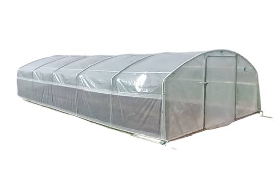 Serre de jardin - 30m² - 4 x 7,5m - hauteur 1,78m (sans déclaration) - pied droit 1,10m - PE haute densité - 1 porte pivotante - LES SERRES TONNEAU - Image 2