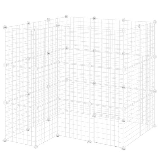 Enclos modulable acier pour petits animaux parc 2 niveaux 146x73x73cm blanc - ComfortXL Outdoor Living - Image 2