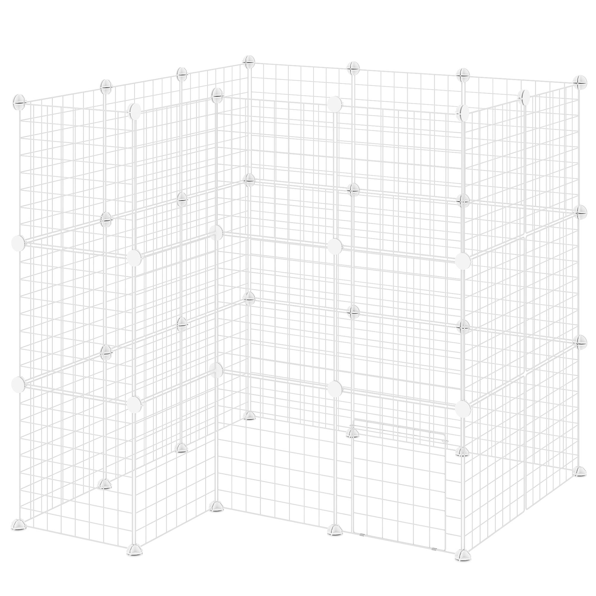 Enclos modulable acier pour petits animaux parc 2 niveaux 146x73x73cm blanc - ComfortXL Outdoor Living - Image 2