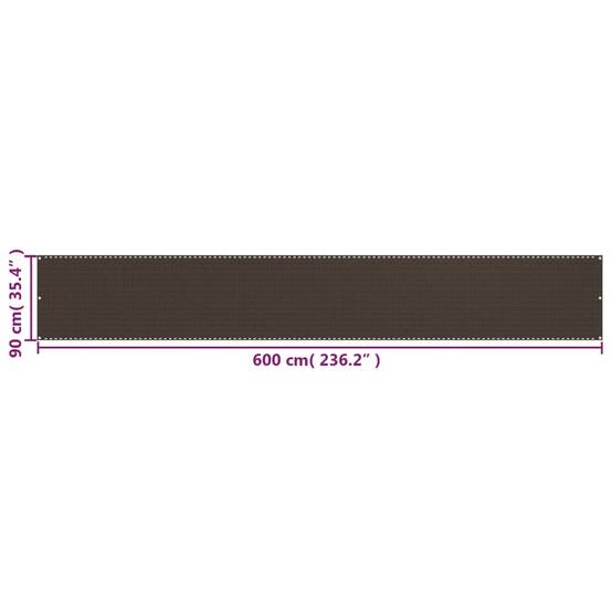 Écran de balcon brise pare vue protection confidentialité 90 x 600 cm PEHD marron - Image 5