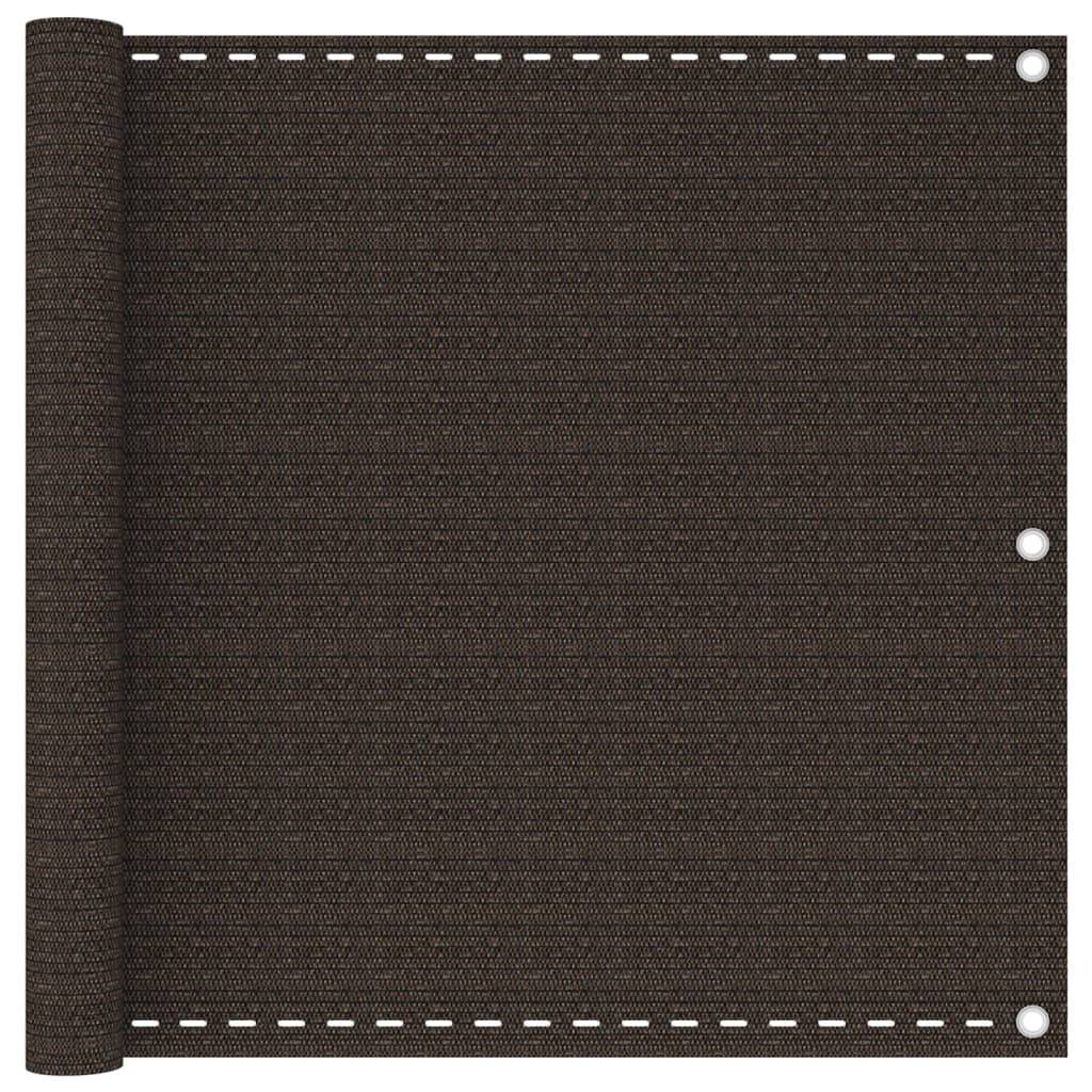 Écran de balcon brise pare vue protection confidentialité 90 x 600 cm PEHD marron - Image 1