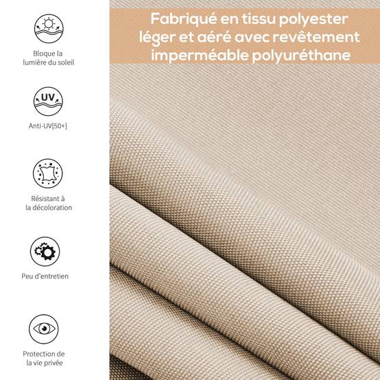 Store enrouleur extérieur aluminium terrasse brise-vue anti-UV 2,5 x 1,6 m crème - ComfortXL Outdoor Living - Image 6
