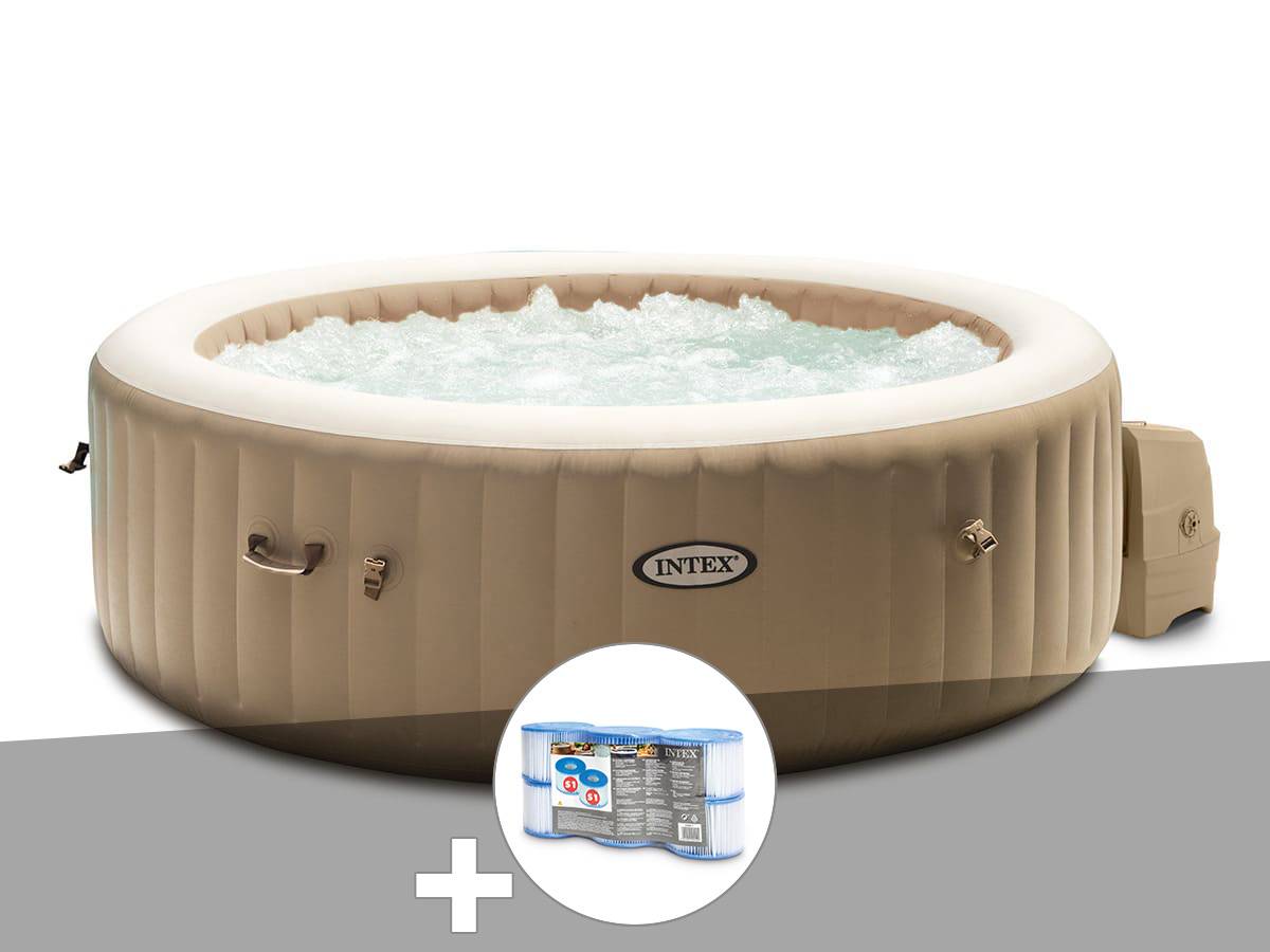 Kit spa gonflable Intex PureSpa Sahara rond Bulles 4 places + 6 filtres - Imagen 1